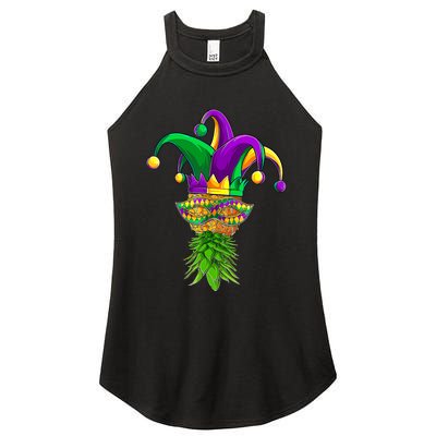 Upside Down Pineapple Mask Mardi Gras Women’s Perfect Tri Rocker Tank