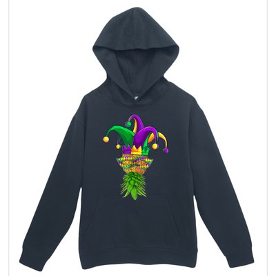 Upside Down Pineapple Mask Mardi Gras Urban Pullover Hoodie