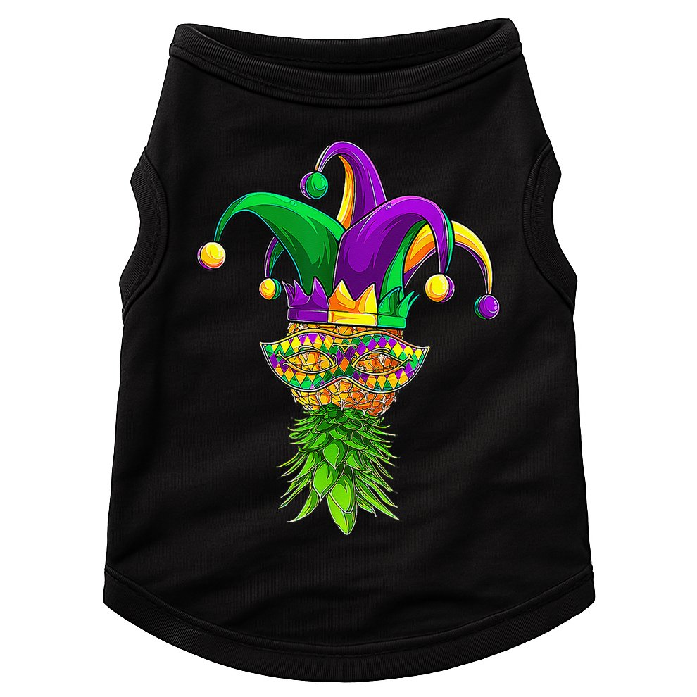 Upside Down Pineapple Mask Mardi Gras Doggie Tank