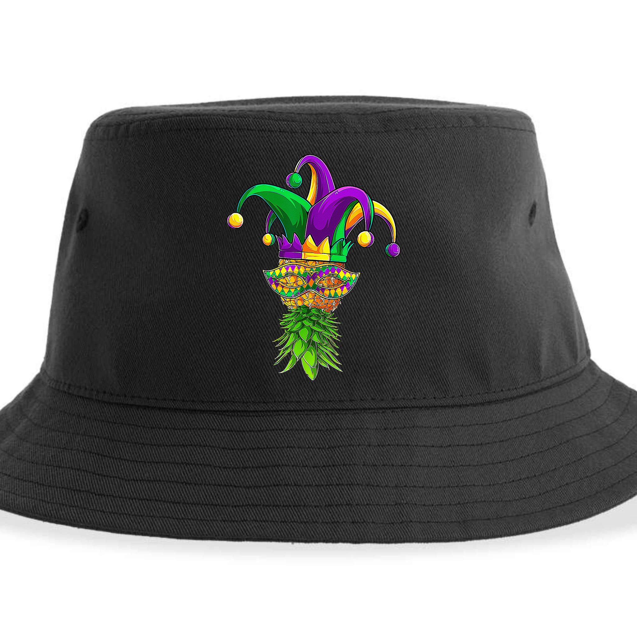 Upside Down Pineapple Mask Mardi Gras Sustainable Bucket Hat