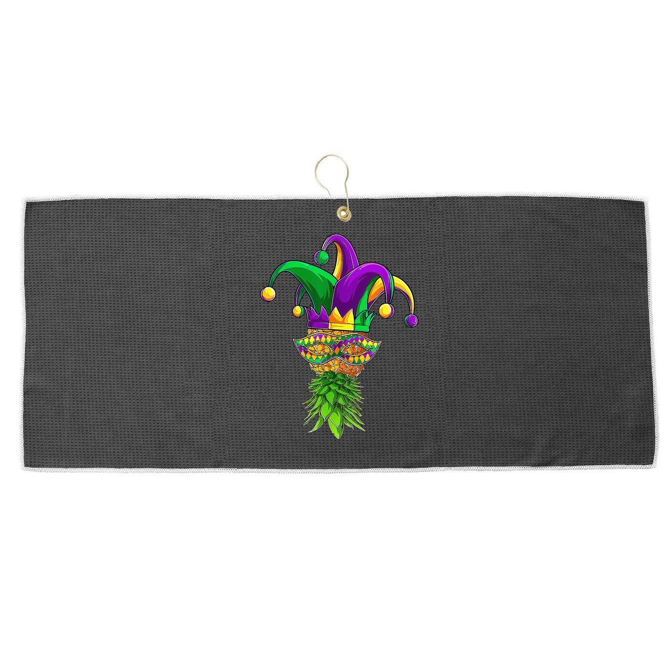 Upside Down Pineapple Mask Mardi Gras Large Microfiber Waffle Golf Towel