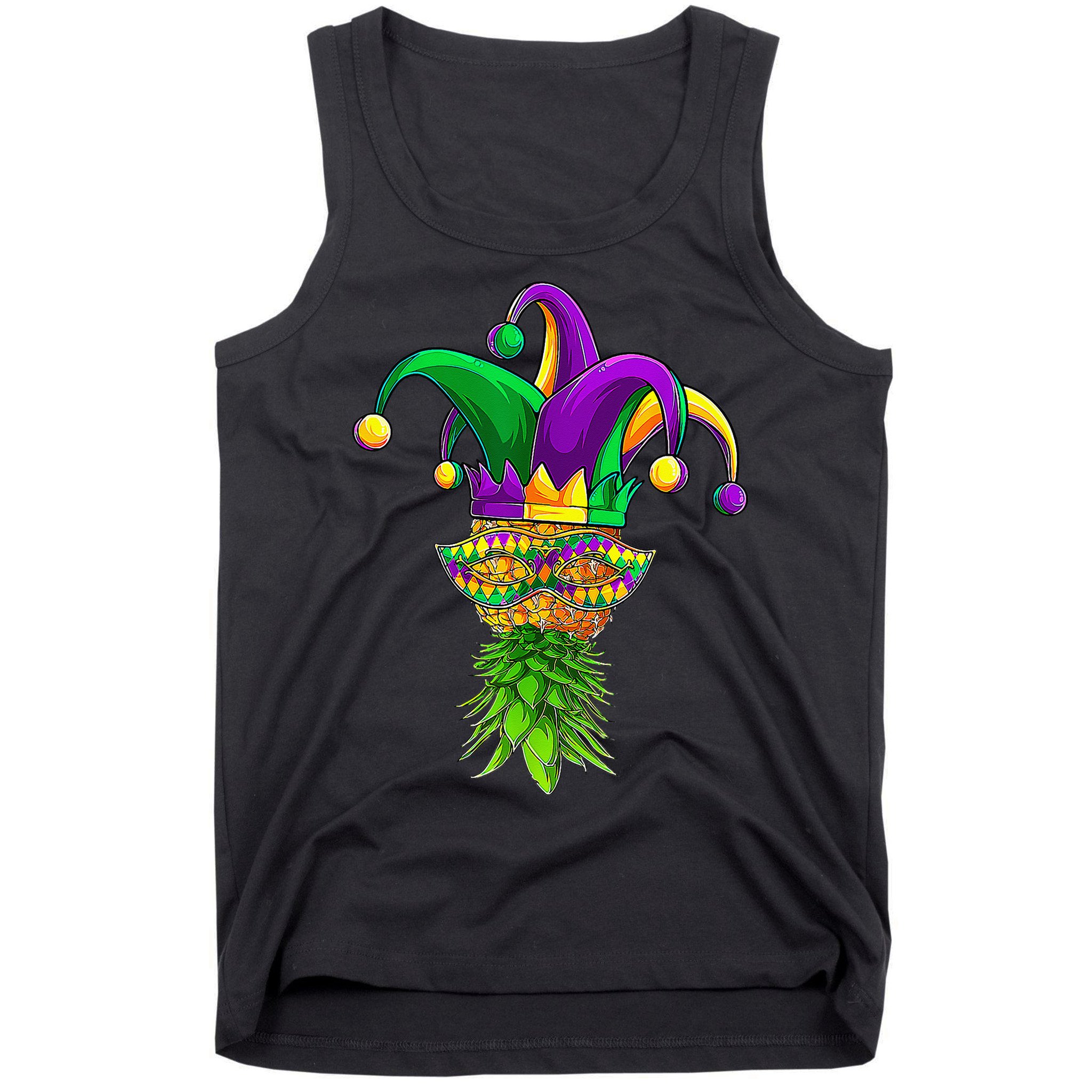 Upside Down Pineapple Mask Mardi Gras Tank Top