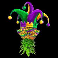 Upside Down Pineapple Mask Mardi Gras Wool Snapback Cap