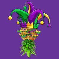 Upside Down Pineapple Mask Mardi Gras Cooling Performance Crew T-Shirt