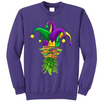 Upside Down Pineapple Mask Mardi Gras Sweatshirt