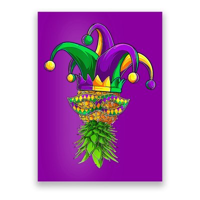 Upside Down Pineapple Mask Mardi Gras Poster