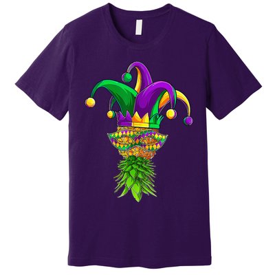 Upside Down Pineapple Mask Mardi Gras Premium T-Shirt