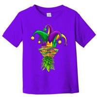 Upside Down Pineapple Mask Mardi Gras Toddler T-Shirt
