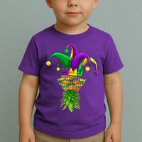 Upside Down Pineapple Mask Mardi Gras Toddler T-Shirt