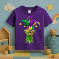 Upside Down Pineapple Mask Mardi Gras Toddler T-Shirt
