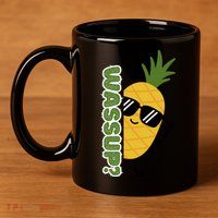 Upside Down Pineapple 11oz C Handle Ceramic Mug