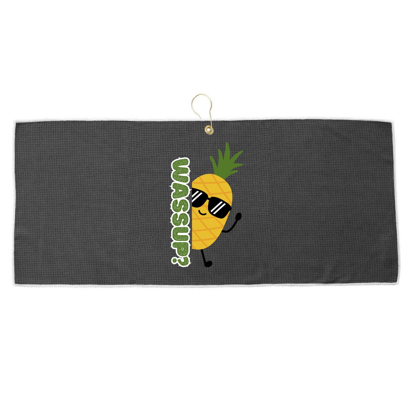 Upside Down Pineapple Large Microfiber Waffle Golf Towel