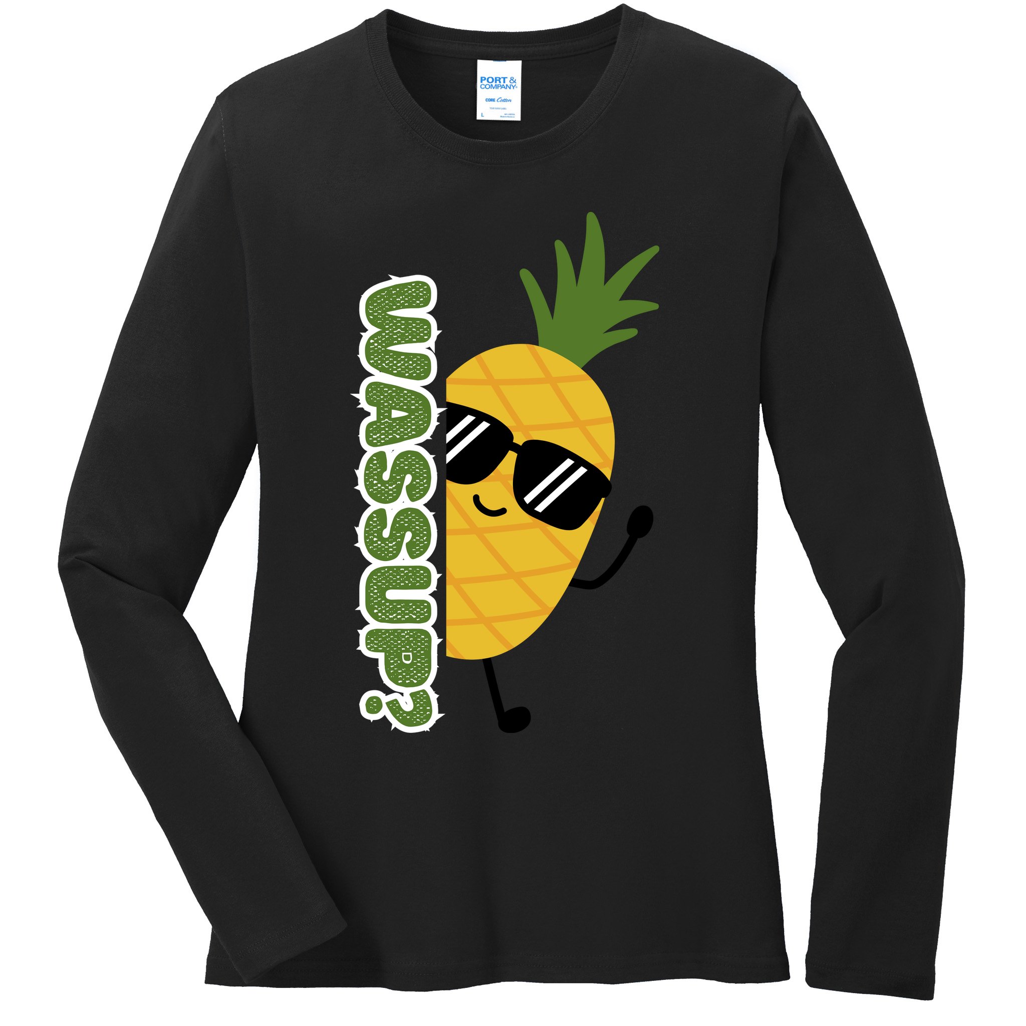 Upside Down Pineapple Ladies Long Sleeve Shirt