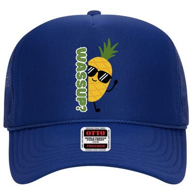 Upside Down Pineapple High Crown Mesh Back Trucker Hat