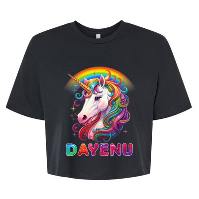 Unicorn Dayenu Passover Matzah Four Cups Bella+Canvas Jersey Crop Tee