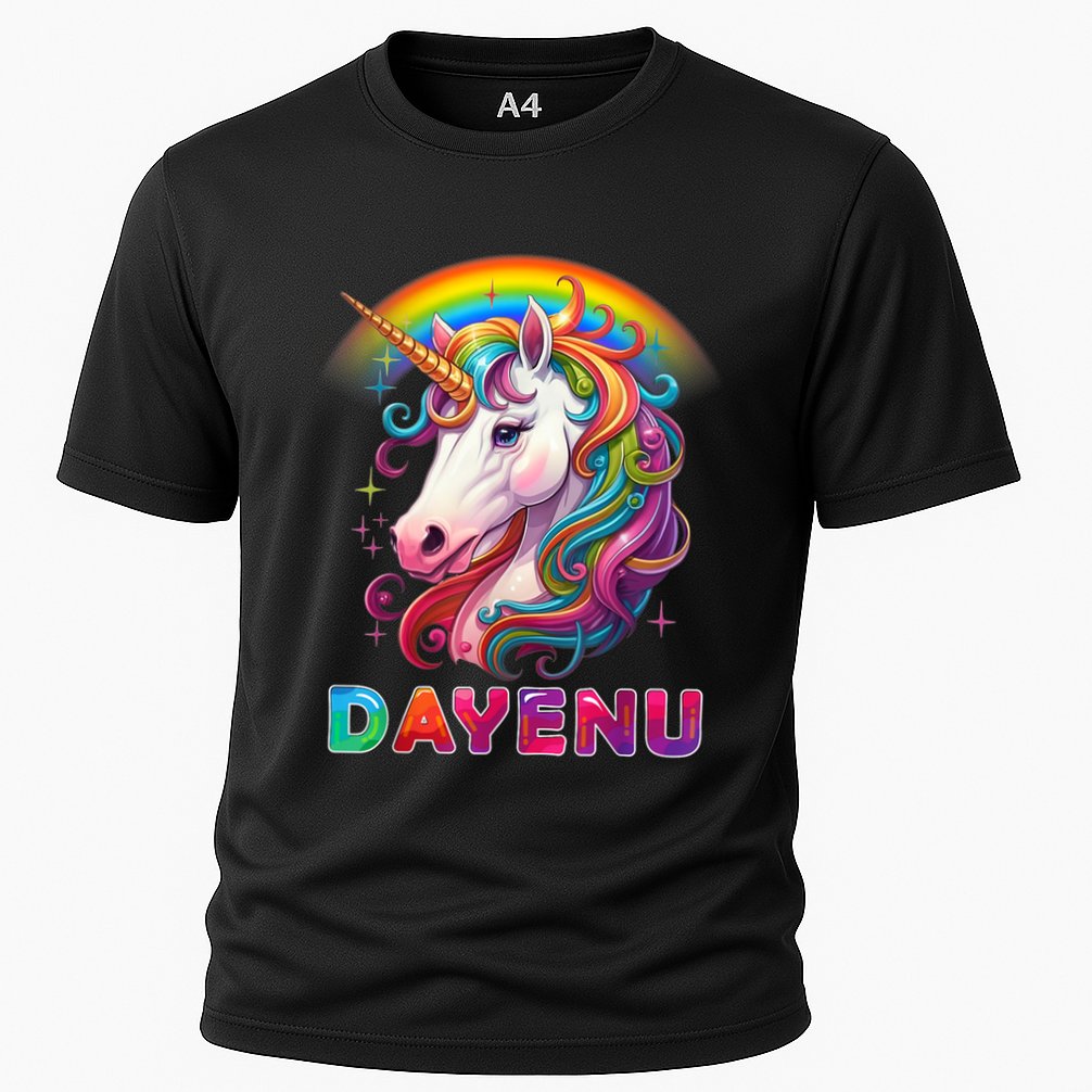 Unicorn Dayenu Passover Matzah Four Cups Performance Shirt