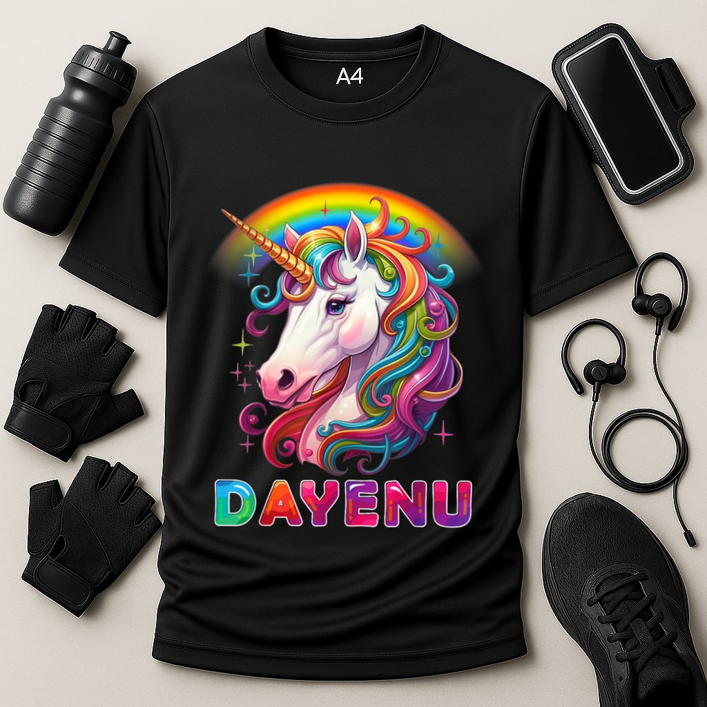 Unicorn Dayenu Passover Matzah Four Cups Performance Shirt