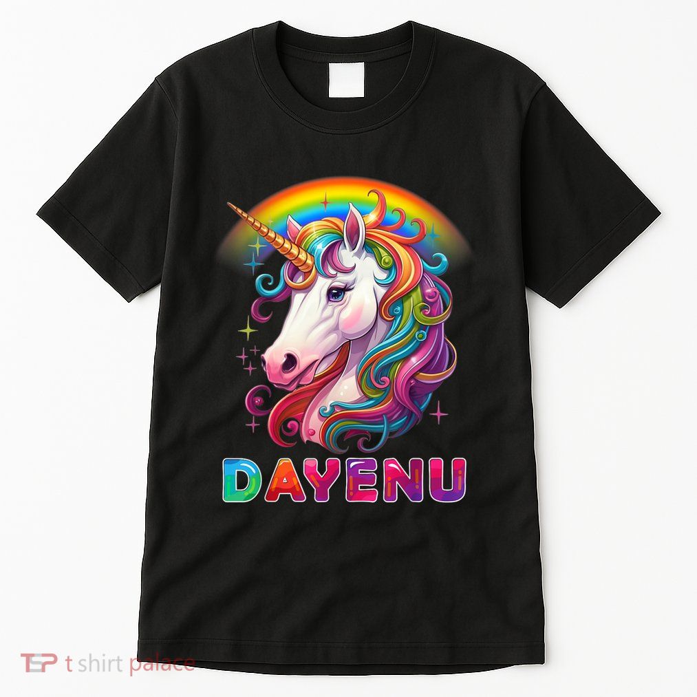Unicorn Dayenu Passover Matzah Four Cups Tall T-Shirt