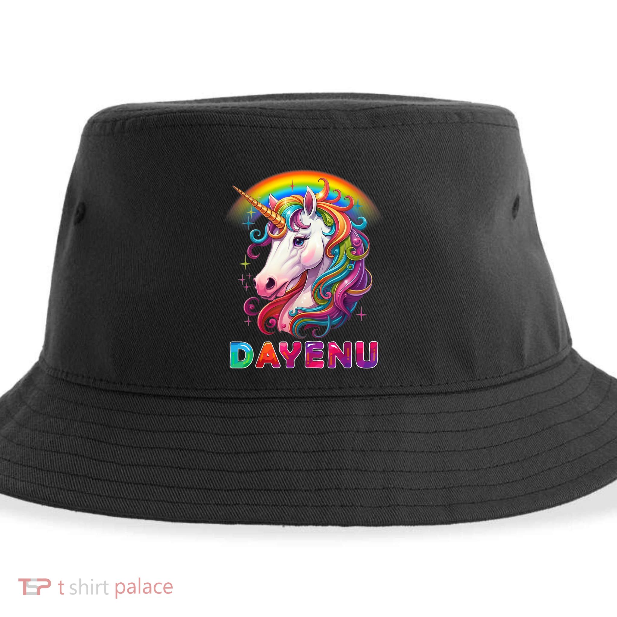 Unicorn Dayenu Passover Matzah Four Cups Sustainable Bucket Hat