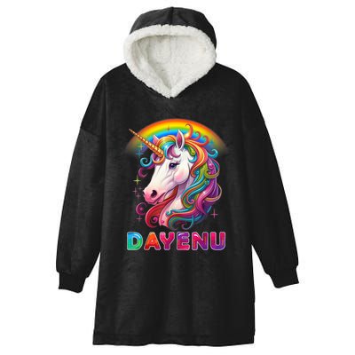 Unicorn Dayenu Passover Matzah Four Cups Hooded Wearable Blanket