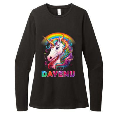 Unicorn Dayenu Passover Matzah Four Cups Womens CVC Long Sleeve Shirt