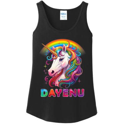 Unicorn Dayenu Passover Matzah Four Cups Ladies Essential Tank