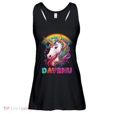 Unicorn Dayenu Passover Matzah Four Cups Ladies Essential Flowy Tank