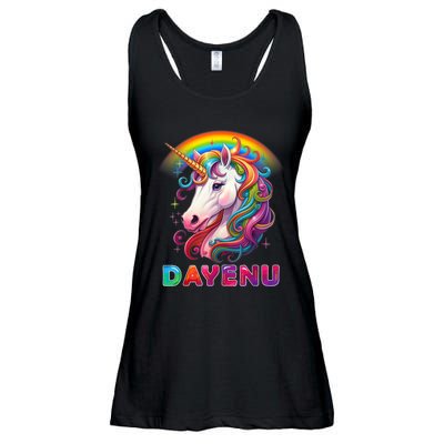 Unicorn Dayenu Passover Matzah Four Cups Ladies Essential Flowy Tank