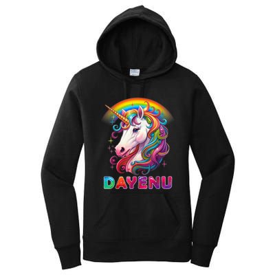 Unicorn Dayenu Passover Matzah Four Cups Women's Pullover Hoodie