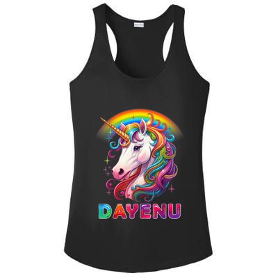 Unicorn Dayenu Passover Matzah Four Cups Ladies PosiCharge Competitor Racerback Tank