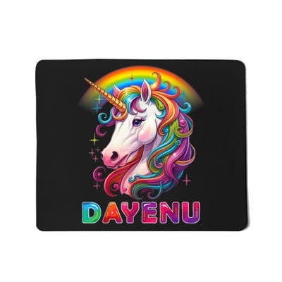 Unicorn Dayenu Passover Matzah Four Cups Mousepad