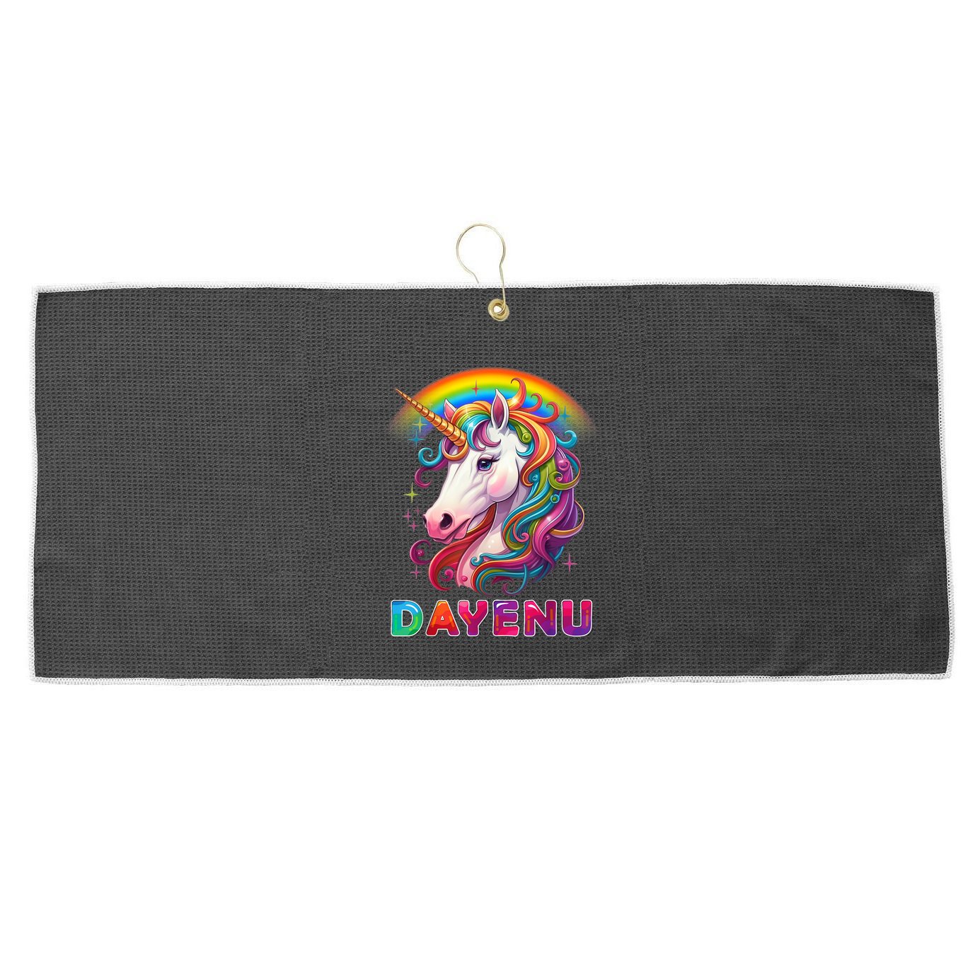 Unicorn Dayenu Passover Matzah Four Cups Large Microfiber Waffle Golf Towel