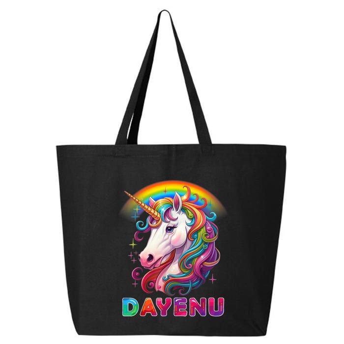 Unicorn Dayenu Passover Matzah Four Cups 25L Jumbo Tote