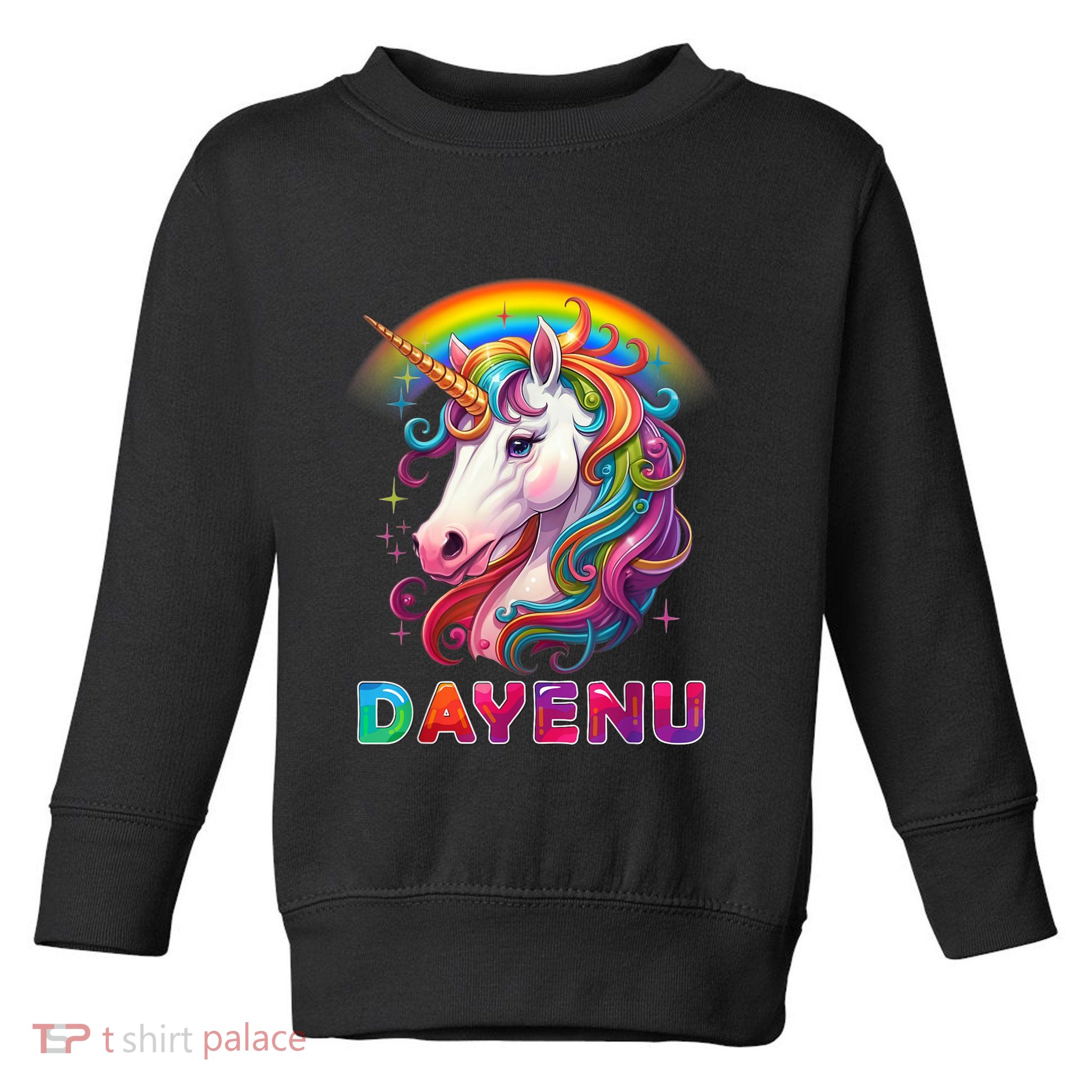 Unicorn Dayenu Passover Matzah Four Cups Toddler Sweatshirt