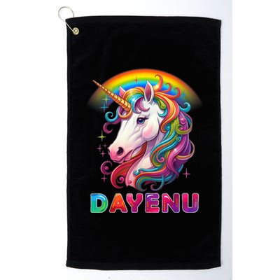 Unicorn Dayenu Passover Matzah Four Cups Platinum Collection Golf Towel