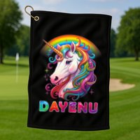Unicorn Dayenu Passover Matzah Four Cups Golf Towel
