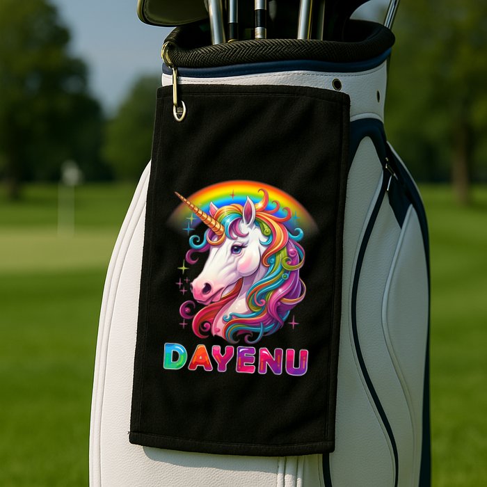 Unicorn Dayenu Passover Matzah Four Cups Golf Towel