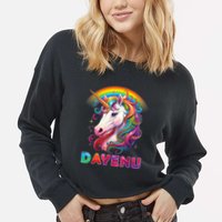 Unicorn Dayenu Passover Matzah Four Cups Cropped Pullover Crew