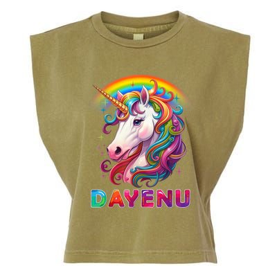 Unicorn Dayenu Passover Matzah Four Cups Garment-Dyed Women's Muscle Tee