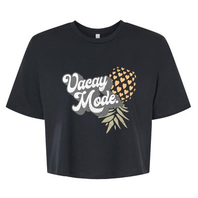 Upside Down Pineapple Vacay Mode Vacation Funny Swinger Gift Bella+Canvas Jersey Crop Tee