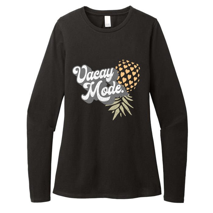 Upside Down Pineapple Vacay Mode Vacation Funny Swinger Gift Womens CVC Long Sleeve Shirt