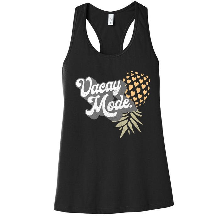 Upside Down Pineapple Vacay Mode Vacation Funny Swinger Gift Women's Racerback Tank