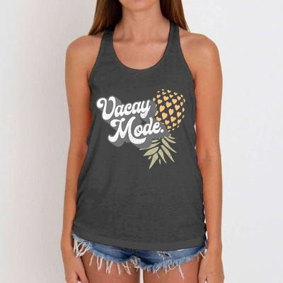 Upside Down Pineapple Vacay Mode Vacation Funny Swinger Gift Women's Knotted Racerback Tank