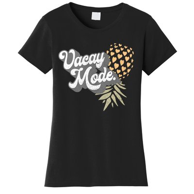 Upside Down Pineapple Vacay Mode Vacation Funny Swinger Gift Women's T-Shirt