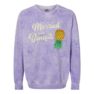 Upside Down Pineapple Married With Benefits Subtle Swinger Colorblast Crewneck Sweatshirt