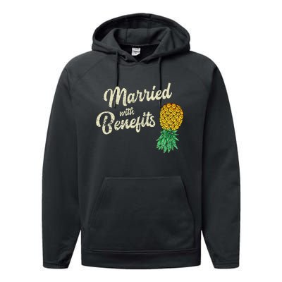 Upside Down Pineapple Married With Benefits Subtle Swinger Performance Fleece Hoodie