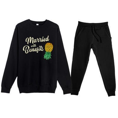 Upside Down Pineapple Married With Benefits Subtle Swinger Premium Crewneck Sweatsuit Set