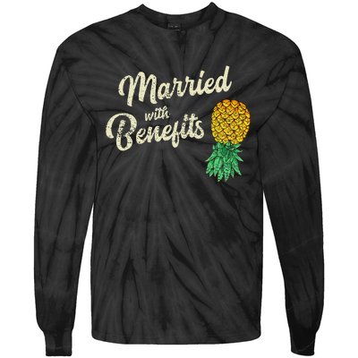 Upside Down Pineapple Married With Benefits Subtle Swinger Tie-Dye Long Sleeve Shirt