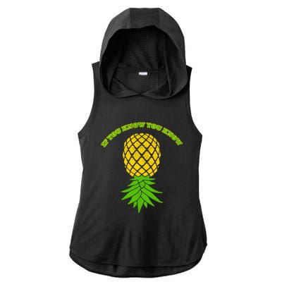 Upside Down Pineapple Gift Sharing Swinger Great Gift Ladies PosiCharge Tri-Blend Wicking Draft Hoodie Tank