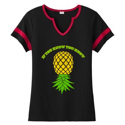 Upside Down Pineapple Gift Sharing Swinger Great Gift Ladies Halftime Notch Neck Tee